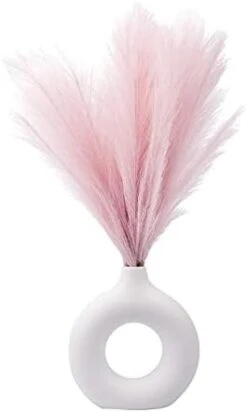 6 PCS Faux Pampas Grass 17"/44cm Artificial Fluffy Pompas Grass Fake Pampas Grass 7 Branches For Wedding Party Bedroom Boho Home Decor (034 Light Pink) -Green Leaf Store 3117sVZAHVL. AC