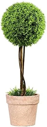 OAutoSjy Artificial Ball Shaped Tree Artificial Plants Potted Fake Topiary Single Ball Tree In Pot Simulation Plastic Faux Flower Ornament Tabletop Decorative Home Indoor Outdoor Decor, White Type 1 9 OAutoSjy Artificial Ball Shaped Tree Artificial Plants Potted Fake Topiary Single Ball Tree In Pot Simulation Plastic Faux Flower Ornament Tabletop Decorative Home Indoor Outdoor Decor, White Type 1 - Image 9
