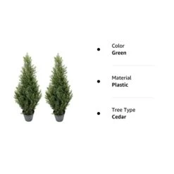 TWO Pre-potted 3' Artificial Cedar Topiary Outdoor Indoor Tree -Green Leaf Store 31LRD1rpefL