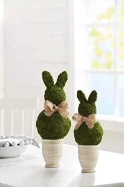 Bunny Topiary, Green Preserved Moss,16 1/2" X 6" Dia -Green Leaf Store 31LtCLzy17L