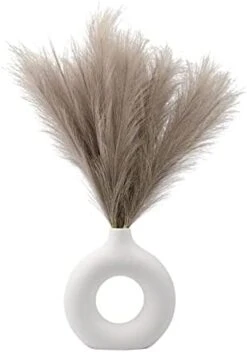 6 PCS Faux Pampas Grass 17"/44cm Artificial Fluffy Pompas Grass Fake Pampas Grass 7 Branches For Wedding Party Bedroom Boho Home Decor (034 Light Pink) -Green Leaf Store 31akLi kxXL. AC