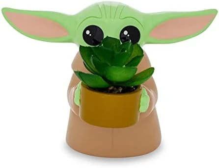 Silver Buffalo Star Wars: The Mandalorian Baby Yoda The Child Grogu 4-Inch Ceramic Mini Planter With Artificial Succulent 7 Silver Buffalo Star Wars: The Mandalorian Baby Yoda The Child Grogu 4-Inch Ceramic Mini Planter With Artificial Succulent - Image 7