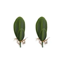 VOSAREA Artificial Orchid Leaves Fake Orchid Leaf Artificial Orchid Plant Fake Flower Leaf Home Office Wedding Christmas Decoration 2pcs Orchids Flowers Decoration Orchid Leaves Artificial