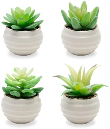 VIVERIE Rose Pink Faux Succulents In White Ceramic Pot Set Of 4 - Plant Gifts, Cute Aesthetic Pink Room, Home Decor Accents, Centerpieces, Bathroom Decor, Mum Gifts, Cactus Decor, Succulents Wedding 6 VIVERIE Rose Pink Faux Succulents In White Ceramic Pot Set Of 4 - Plant Gifts, Cute Aesthetic Pink Room, Home Decor Accents, Centerpieces, Bathroom Decor, Mum Gifts, Cactus Decor, Succulents Wedding - Image 6