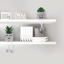 WOODWORD 3 Pack Mini Potted Fake Succulents Desk Plant With Creative Emotional Cement Pots For Shelf Home Bathroom Living Room Kitchen Decor And Office Decorations -Green Leaf Store 31uhIH7C7TL