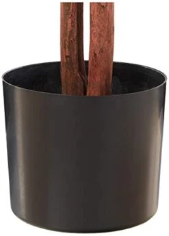 Artificial Ficus Tree With Variegated Leaves And Natural Trunk, Beautiful Fake Plant For Indoor-Outdoor Home Décor-5 Ft. Tall Topiary By Pure Garden -Green Leaf Store 31xbtSCH1JL