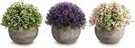Opps Mini Artificial Plants Plastic Fake Green Colorful Flower Topiary Shrubs With Gray Pot For Home Décor – Set Of 3 8 Opps Mini Artificial Plants Plastic Fake Green Colorful Flower Topiary Shrubs With Gray Pot For Home Décor – Set Of 3 - Image 8