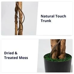 Cozy Castle Artificial Ficus Tree 71in - Faux Indoor Tree For Home Decor, Evergreen 6-Feet Tall Fake Tree Plant, Fake Floor Plant With Sturdy Plastic Nursery Pot For Living Room, Farmhouse, Office 10 Cozy Castle Artificial Ficus Tree 71in - Faux Indoor Tree For Home Decor, Evergreen 6-Feet Tall Fake Tree Plant, Fake Floor Plant With Sturdy Plastic Nursery Pot For Living Room, Farmhouse, Office -Green Leaf Store 4109Xt30waL