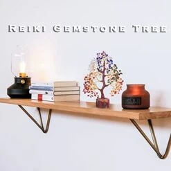 FASHIONZAADI Seven Chakra Tree - Crystal Gifts - Crystal Tree Of Life - Tree Of Life Decor - Gem Tree - Luck Crystal - Tree Of Life Chakra Stones - Crystal Bonsai Tree - Crystal For Desk - Money Tree -Green Leaf Store 410cj1hSWTL