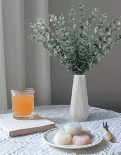 Tiyard 12pcs Eucalyptus Stems 18" Tall Artificial Eucalyptus Leaves Greenery Decor Faux Eucalyptus Real Touch For Wedding Bouquet Centerpiece Home Decor -Green Leaf Store 411HQaqt9wL