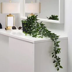 Queensland Artigreen 2 Pack Artificial Plants Ivy Leaves Vine Hanging Indoor Potted Plants,Fake Topiary Shrubs Greenery Potted Plant,Plastic Leaves For Home Wall,Desk Decor.Exquisite,New House Gift 6 Queensland Artigreen 2 Pack Artificial Plants Ivy Leaves Vine Hanging Indoor Potted Plants,Fake Topiary Shrubs Greenery Potted Plant,Plastic Leaves For Home Wall,Desk Decor.Exquisite,New House Gift -Green Leaf Store 411kp0Nmx2L