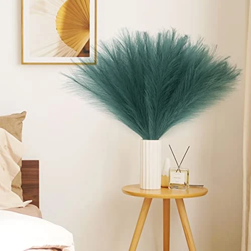Eyamumo 7 Stems Faux Pampas Grass 17.7''/45cm Tall, Small Fluffy Pompas Decor, Fake Artificial Pampas Grass For Floor Vase Home Office Boho Decor, MalachiteGreen Faux Pompas Grass 5 Eyamumo 7 Stems Faux Pampas Grass 17.7''/45cm Tall, Small Fluffy Pompas Decor, Fake Artificial Pampas Grass For Floor Vase Home Office Boho Decor, MalachiteGreen Faux Pompas Grass - Image 5