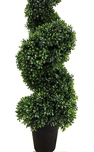 Momoplant Artificial Boxwood Spiral Topiary Tree 3ft (2 Pieces) Faux Topiary Tree Outdoor Faux Potted Tree,35 Inch Feaux Topiaries Trees 3 Momoplant Artificial Boxwood Spiral Topiary Tree 3ft (2 Pieces) Faux Topiary Tree Outdoor Faux Potted Tree,35 Inch Feaux Topiaries Trees - Image 3