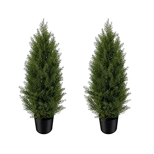SeelinnS Artificial Cedar Pine Tree Christmas Tree Artificial Topiary Cedar Trees Potted UV Rated Plant For Home Decor Indoors And Outdoors 3FT Fake Plants Tall Artificial Plants Shrubs (2 Pack) 1 SeelinnS Artificial Cedar Pine Tree Christmas Tree Artificial Topiary Cedar Trees Potted UV Rated Plant For Home Decor Indoors And Outdoors 3FT Fake Plants Tall Artificial Plants Shrubs (2 Pack)