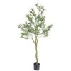 Nafresh Tall Faux Olive Tree，7ft（84in） Realistic Potted Silk Artificial Olive Tree， Fake Olive Trees Indoor With Green Leaves And Big Fruits For Home Office Living Room Bedroom Stairs Foyer Decor. -Green Leaf Store 413eJrGgJ3L