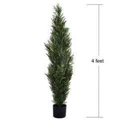 DearHouse 2 Pack 4 Foot Artificial Topiary Cedar Trees Potted Indoor Outdoor Plants, Artificial Cedar Topiary Trees Uv Rated Potted Plants In Plastic Pot 7 DearHouse 2 Pack 4 Foot Artificial Topiary Cedar Trees Potted Indoor Outdoor Plants, Artificial Cedar Topiary Trees Uv Rated Potted Plants In Plastic Pot -Green Leaf Store 4144CvHcccL