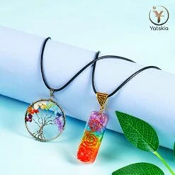 YATSKIA Seven Chakra Tree Of Life - Crystal Tree For Positive Energy - Tree Of Life Decor - Feng Shui Decor - Spiritual Gifts - 7 Chakra Tree, Money Tree - Stone Tree - Home Decor - Crystal Decor -Green Leaf Store 414AET0FzbL