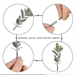 MARTINE MALL Small Potted Artificial Plants Plastic Eucalyptus Pot Plant Fake Plants In Pots Faux Greenery Topiary Shrubs Potted Plants With Vase Plastic Potted Desk Plant For Office Table Home Decor -Green Leaf Store 414BPFvnibL