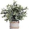 Ifreeside Small Potted Artificial Plants Plastic Fake Greenery Topiary Shrubs For Home Office Farmhouse Bathroom Tabletop Indoor Decor Green Rosemary -Green Leaf Store 416DM8E3ubL
