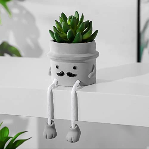 Zerzsy 3pcs Creative Artificial Succulents With Gray Flower Pots, Mini Potted Succulents For Home Decor And Gift Choice. 4 Zerzsy 3pcs Creative Artificial Succulents With Gray Flower Pots, Mini Potted Succulents For Home Decor And Gift Choice. - Image 4