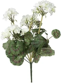 Vickerman Artificial 20" White Geranium Bush. Includes 4 Pieces Per Pack. -Green Leaf Store 416pgHoDOXL. AC