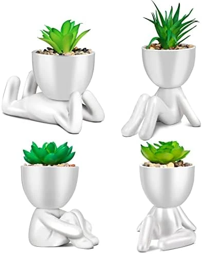 SEMSOIIO 2 Pcs Fake Plants In Cement Pot With Hanging Legs, Creative Artificial Faux Succulent For Home/Office Decor (Tongue & Smoking) 12 SEMSOIIO 2 Pcs Fake Plants In Cement Pot With Hanging Legs, Creative Artificial Faux Succulent For Home/Office Decor (Tongue & Smoking) - Image 12