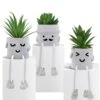 Creative Succulent Plants Potted, Mini Artificial Decorative Potted Plants With Grey Pots - Set Of 3 -Green Leaf Store 41A6c3oPUTL