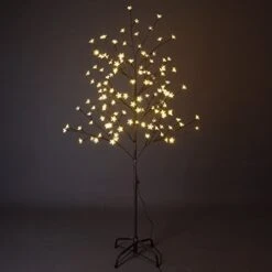Lightshare Cherry Blossom Tree 5FT 128 LED Lighted Tree For Decoration Inside And Outside, Home Patio Wedding Festival Christmas Decor, Warm White -Green Leaf Store 41ASSPiHAvL