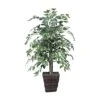 Vickerman 4' Artificial Variegated Focus Bush In Square Willow -Green Leaf Store 41Al9UG5qeL