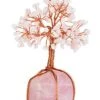 Money Tree Crystal Rose Quartz Pink Healing Tree Quartz Tree Natural Rose Quartz Of Life Ornament Reiki Crystals Feng Shui Luck Figurine For Office Home Table Decoration Wealth And Health -Green Leaf Store 41BksmupG5L