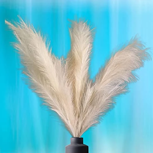 Decor Plus More Faux Pampas Grass Large - Set Of 4 47 Inches Beautiful Tall Artificial Compliments Any Room With Zero Maintenance Perfect For Modern, Boho Or Farmhouse (2 Cream & 2 Ivory Stems) 1 Decor Plus More Faux Pampas Grass Large - Set Of 4 47 Inches Beautiful Tall Artificial Compliments Any Room With Zero Maintenance Perfect For Modern, Boho Or Farmhouse (2 Cream & 2 Ivory Stems)
