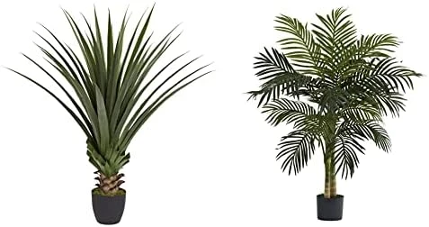 Nearly Natural 4' Spiked Agave Plant, Green & 43in. Dracaena Silk (Real Touch) Artificial Plant, Green 8 Nearly Natural 4' Spiked Agave Plant, Green & 43in. Dracaena Silk (Real Touch) Artificial Plant, Green - Image 8
