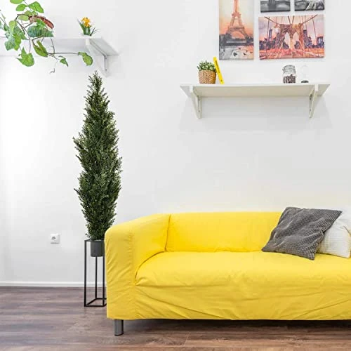 DearHouse 2 Pack 4 Foot Artificial Topiary Cedar Trees Potted Indoor Outdoor Plants, Artificial Cedar Topiary Trees Uv Rated Potted Plants In Plastic Pot 5 DearHouse 2 Pack 4 Foot Artificial Topiary Cedar Trees Potted Indoor Outdoor Plants, Artificial Cedar Topiary Trees Uv Rated Potted Plants In Plastic Pot - Image 5