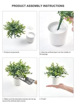 Mkono Fake Plants In Ceramic Pot, 3 Pack Potted Artificial Eucalyptus Plants For Home Decor Indoor Faux Green Rosemary For Desk Shelf Coffee Centerpiece Bathroom Office Decor -Green Leaf Store 41GAHuo3vZL