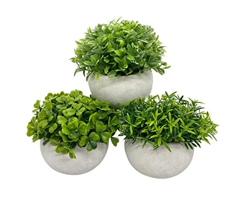 Artificial Mini Potted Plant Decor (Set Of 3) | Green Leaves Set | Fake Plants | Office Decor, Bathroom Decor, Farmhouse Decor, Kitchen Decor | Faux Topiary Decore | Home Decor Clearance 6 Artificial Mini Potted Plant Decor (Set Of 3) | Green Leaves Set | Fake Plants | Office Decor, Bathroom Decor, Farmhouse Decor, Kitchen Decor | Faux Topiary Decore | Home Decor Clearance - Image 6