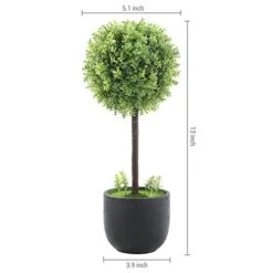 MyGift 13 Inch Realistic Artificial Boxwood Topiary Trees, Faux Tabletop Decorative Plants With Black Pots, Set Of 2 10 MyGift 13 Inch Realistic Artificial Boxwood Topiary Trees, Faux Tabletop Decorative Plants With Black Pots, Set Of 2 -Green Leaf Store 41HwjH9io4L