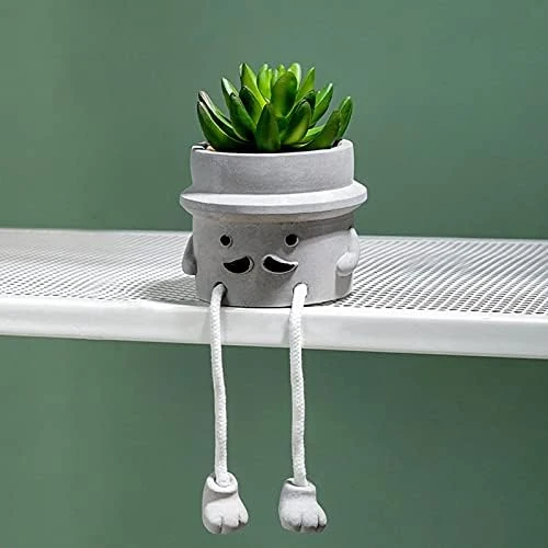 Lavenor Artificial Potted Plant Fake Succulent Plant Cute Hanging Leg Emotional Cement Potted Succulents Decor For Desk Shelf Bedroom Living Room And Office Decoration(Type A + Type C) 8 Lavenor Artificial Potted Plant Fake Succulent Plant Cute Hanging Leg Emotional Cement Potted Succulents Decor For Desk Shelf Bedroom Living Room And Office Decoration(Type A + Type C) - Image 8