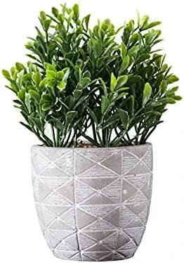 "FAVRD" Artificial Plants Boxwood In Cement Pot Environmentally Conscious Partly Recycled Fake Plants Topiary Shrubs Faux Plants Indoor Home Office Decor Desk, 6.5 X 6.5 X 9.5 Inches 3 "FAVRD" Artificial Plants Boxwood In Cement Pot Environmentally Conscious Partly Recycled Fake Plants Topiary Shrubs Faux Plants Indoor Home Office Decor Desk, 6.5 X 6.5 X 9.5 Inches - Image 3