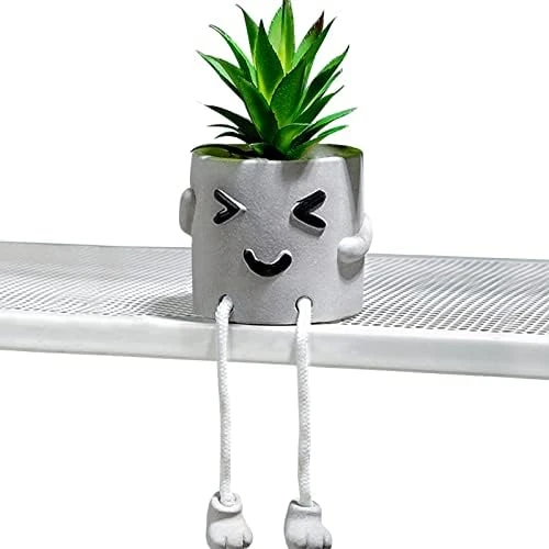 Lavenor Artificial Potted Plant Fake Succulent Plant Cute Hanging Leg Emotional Cement Potted Succulents Decor For Desk Shelf Bedroom Living Room And Office Decoration(Type A + Type C) 12 Lavenor Artificial Potted Plant Fake Succulent Plant Cute Hanging Leg Emotional Cement Potted Succulents Decor For Desk Shelf Bedroom Living Room And Office Decoration(Type A + Type C) - Image 12