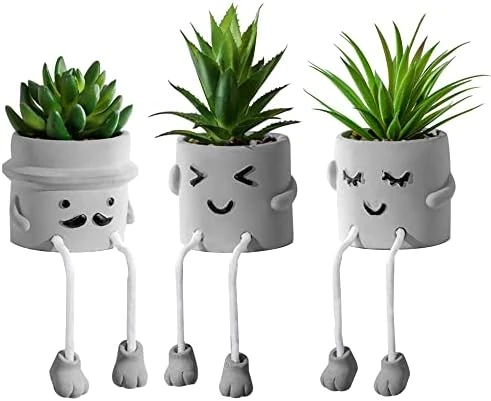 Zerzsy 3pcs Creative Artificial Succulents With Gray Flower Pots, Mini Potted Succulents For Home Decor And Gift Choice. 7 Zerzsy 3pcs Creative Artificial Succulents With Gray Flower Pots, Mini Potted Succulents For Home Decor And Gift Choice. - Image 7