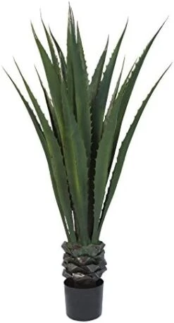 Pure Garden 50-10016 Giant Agave Fake Plant-52-Inch Faux Succulent, Fits With Southwestern Decor And Cactus Artificial Plants, Includes 7-Inch Pot, 7x7, Green -Green Leaf Store 41JkTztgTL. AC 1