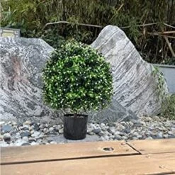 Two 24''T Artificial Boxwood Topiary Ball, 16 Inches Wide Potted Plant UV Resistance, For Indoor Outdoor Home Garden Decor -Green Leaf Store 41Kd0uOIJUL