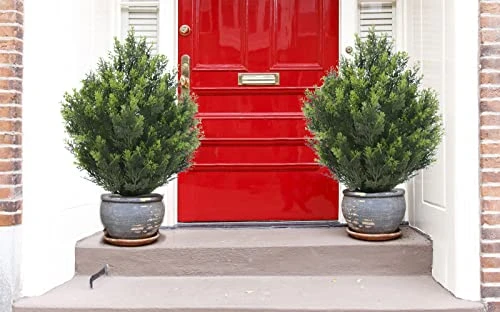 (Set Of 2) 24Inch/2 Foot Outdoor,Indoor Artificial Boxwood Plant Garden Torch Shaped Topiary Artificial Topiaries Bushes Potted Fake Plants Company Home Office Decor 3 (Set Of 2) 24Inch/2 Foot Outdoor,Indoor Artificial Boxwood Plant Garden Torch Shaped Topiary Artificial Topiaries Bushes Potted Fake Plants Company Home Office Decor - Image 3