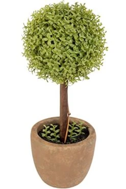Tmedia Artificial Potted Green Buxus Ball Boxwood Topiary Trees Plants (Type-B) - Crafted With An Eye For Detail - With Original Tag