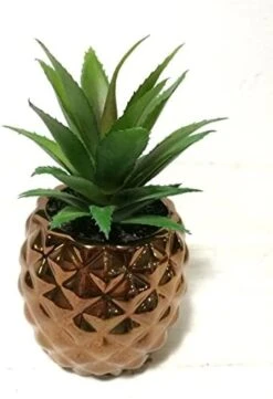 Golden Pineapple Ananas Potted Artificial Succulents Faux Plants Home Office Tabletop Decoration (Gold) -Green Leaf Store 41N2GMZHjcL. AC