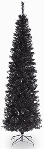 National Tree Company Artificial Christmas Tree, Black Tinsel, Includes Stand, 6 Feet