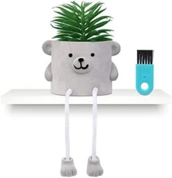 Iuuidu Artificial Potted Plant, Faux Succulent In Pot Emotional Cement Potted Plant Animated Artificial Succulents Decor For Home Living Room Bedroom And Office（Shy） -Green Leaf Store 41PE7O26jXL. AC