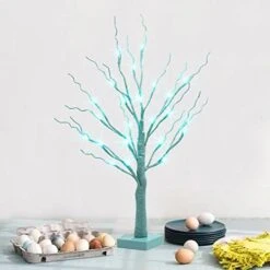 PEIDUO Artificial Tree For Table Decor, Battery Powered Tree Lights With Timer, Lighted Birch Tree With LED Lights For Home, Bedroom, Office, Living Room, Wedding Decor (2FT 24LT Warm White) -Green Leaf Store 41RLg7DYIL. AC