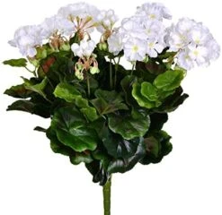Vickerman 17.5" Artificial White Polyester Geranium Bush -Green Leaf Store 41RhVTX5JlL. AC