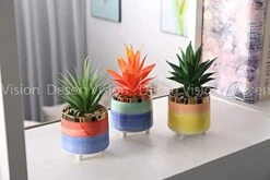 Letinaner Artificial Succulent Plants Faux Pineapple In Pots Artificial Plants Greenery Decorations For Hotel Restaurant Home Office Kitchen Table, Set Of 3 -Green Leaf Store 41Ri3PUQKuL